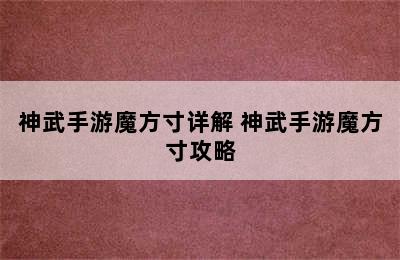 神武手游魔方寸详解 神武手游魔方寸攻略